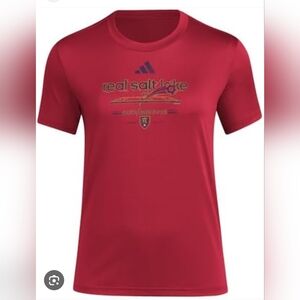 Women's Adidas Real Salt Lake (RSL) red short-sleeve T-shirt Size 2 XL